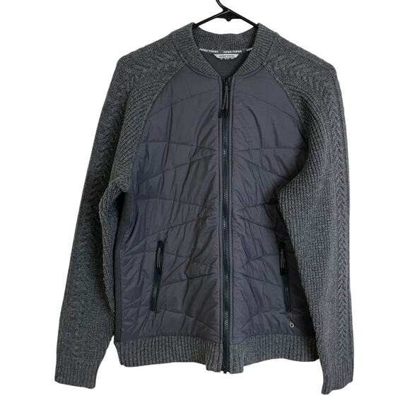 Kari Traa Faere Jacket Womens Medium Gray Puffer Sweater Full Zip Wool Outdoors - Picture 1 of 10